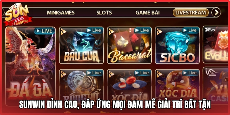 Sunwin đỉnh cao, đáp ứng mọi đam mê giải trí bất tận hàng ngày