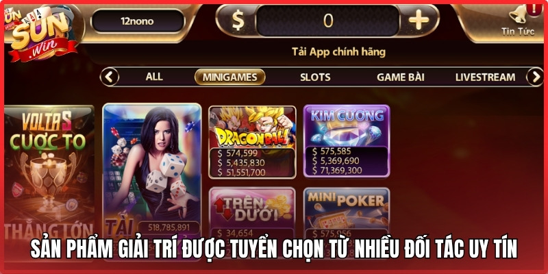 Sản phẩm giải trí được tuyển chọn từ nhiều đối tác uy tín
